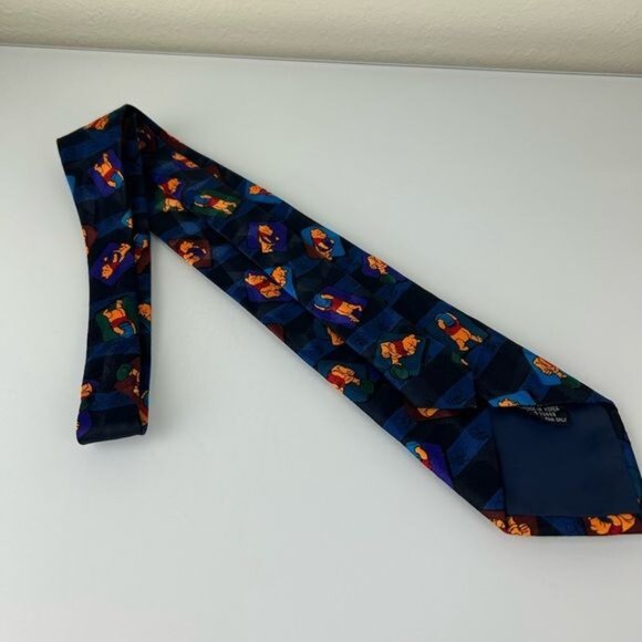 Winnie the Pooh Disney Head in Honey Pot Eating Neck Tie Made in Korea - Picture 5 of 8